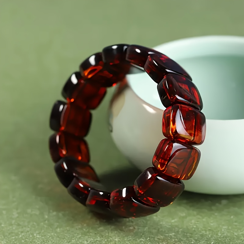Natural Amber Bead Minimalist Bohemian Bracelet